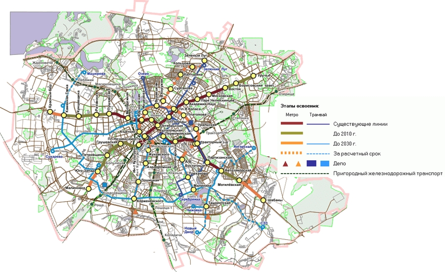 Карта транспорта минска